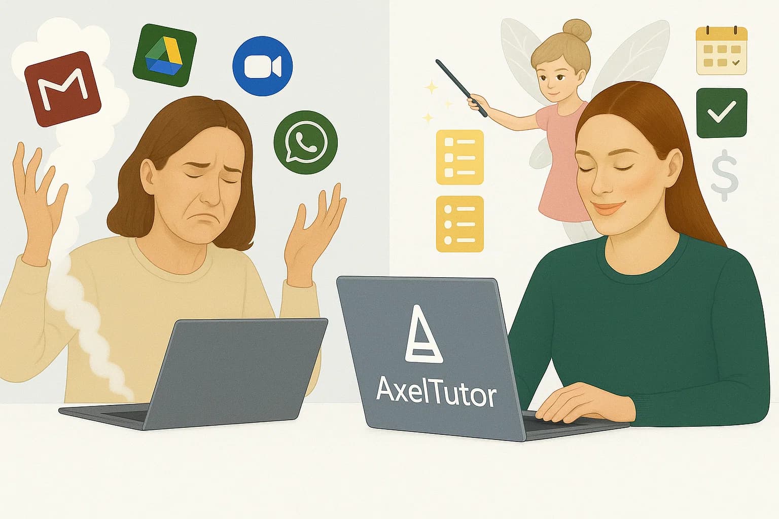A screenshot of the AxelTutor application showing an interactive whiteboard and AI assistant panel for online tutoring.